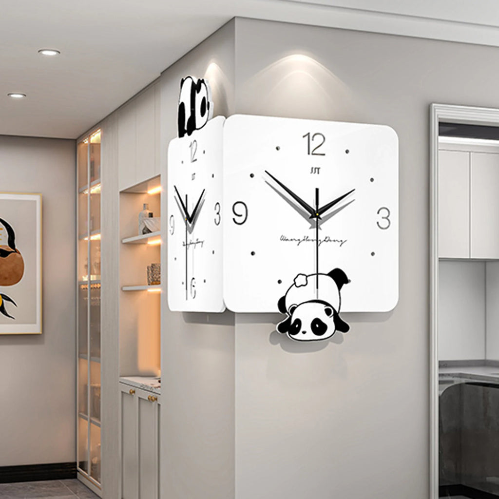 Living Room Luxury Led Wall Clock Lighting Noiseless Electronic Corner Wall Clock Modern Decorative Ornaments for Living Room